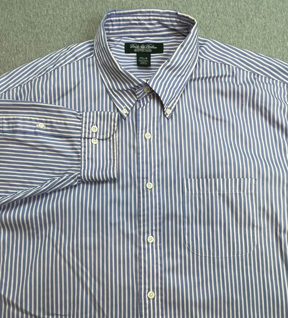 Brooks Brothers Shirt Mens XXL Striped 100% Cotton Button Down
